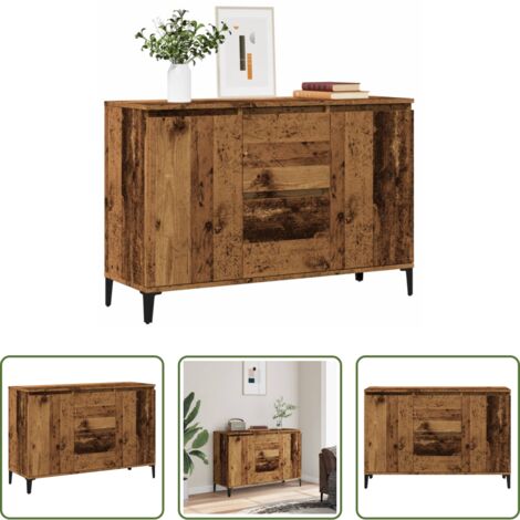 Credenza industriale -  Credenza Legno Antico 102x35x70 cm in Legno Multistrato