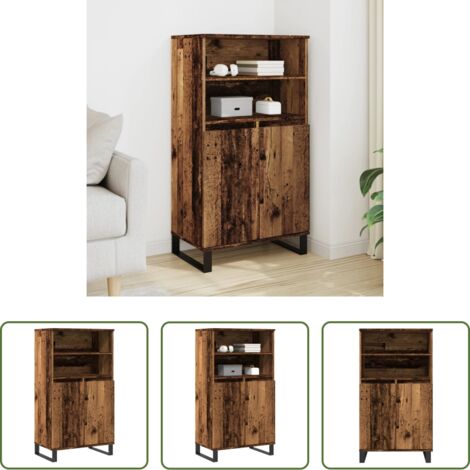 Credenza industriale -  Credenza Legno Antico 60x36x110 cm in Legno Multistrato