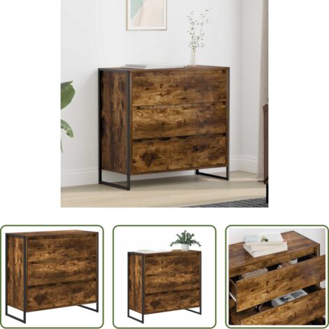 Credenza industriale -  Credenza Quercia Fumosa 79 x 36 x 75.5 cm Legno multistrato