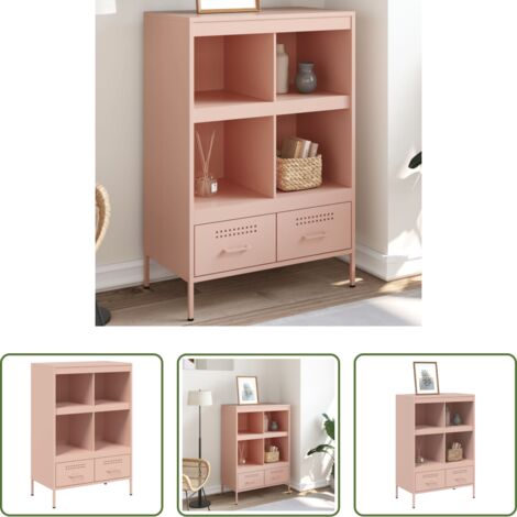 Credenza industriale -  Credenza Rosa 68x39x101,5 cm in Acciaio