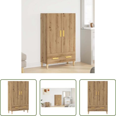 Credenza industriale -  Credenza Rovere Artigianale 70x31x115 cm in Legno Multistrato