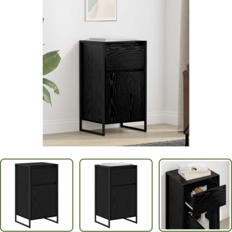 Credenza industriale -  Credenza Rovere Nero 43 x 36 x 75,5 cm Legno multistrato