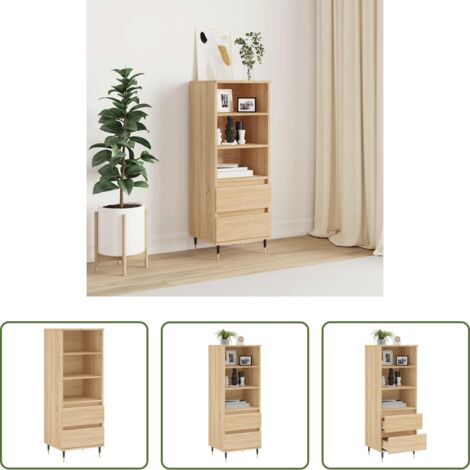 Credenza industriale -  Credenza Rovere Sonoma 40x36x110 cm in Legno Multistrato
