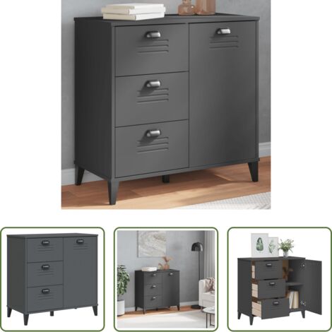 Credenza industriale -  Credenza VIKEN Antracite 80x40x80 cm in Legno Multistrato