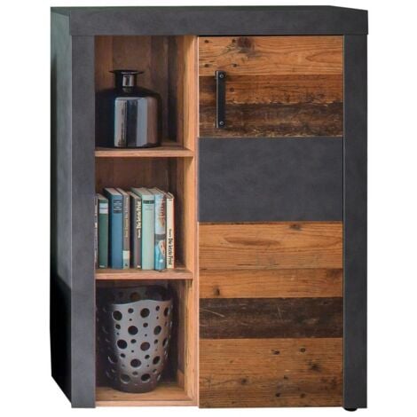 EPIKASA Credenza Indy, Legno, Grigio, Marrone, 87x118x34 cm