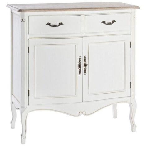 Credenza "Justine" 2 ante e 2 cassetti, con struttura in legno Paulownia, stile classico