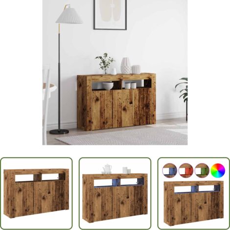 Credenza LED - Credenza Legno vecchio 116 x 30 x 75 cm Legno multistrato