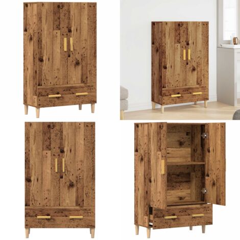 Credenza Legno Antico 70x31x115 cm in Legno Multistrato - Credenza industriale - Credenza antica