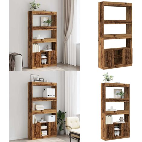 Credenza Legno Antico 92x33x180 cm in Legno Multistrato - Credenza antica - Credenza in truciolato