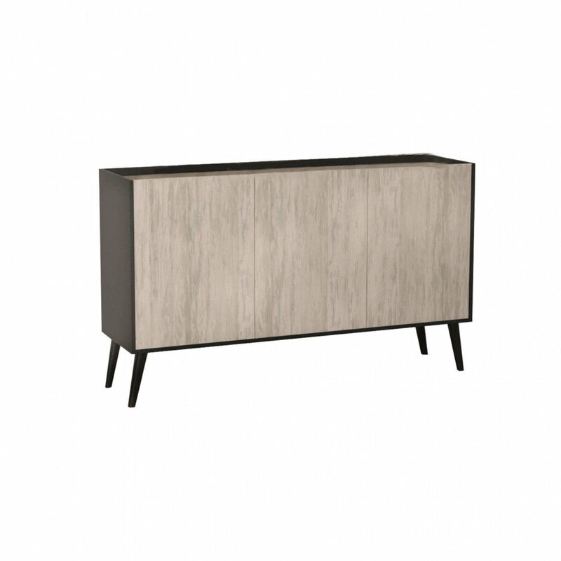 Homeness - Credenza madia da ingresso casa a 3 ante in legno nobilitato bilaminato Francis - LightGray