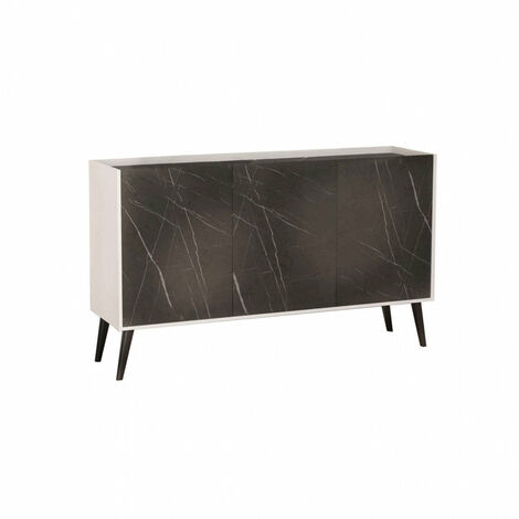 Credenza madia da ingresso casa a 3 ante in legno nobilitato bilaminato Francis -  Black