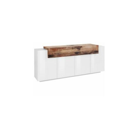 Mobile Multiuso Afra, Con Anta, Ripiani, Cassetto, Da Salotto, Cucina,  Ingresso, Bianco, Noce In Legno, 60 X 35 X 173 Cm