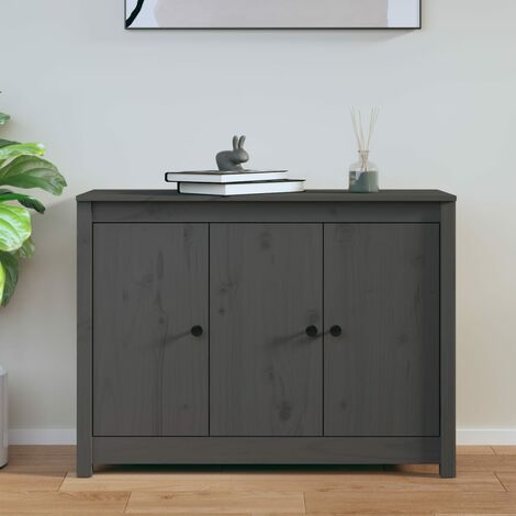 Credenza Madia Moderna Buffet da cucina Bianca 100x35x74 cm in Legno  Massello di Pino ITD15010