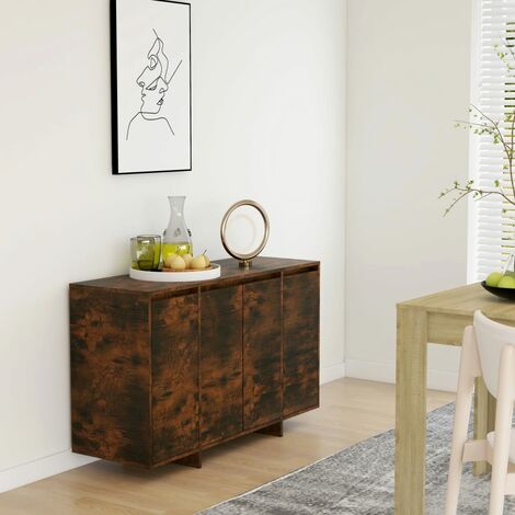 Credenza Madia Moderna Buffet da cucina Rovere Fumo 120x41x75 cm in  Truciolato ITD25660