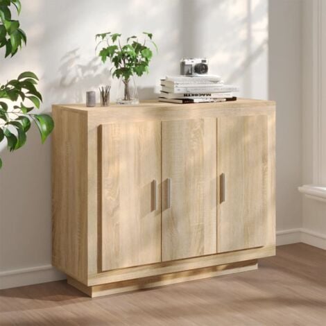 Credenza, Madia per salotto Rovere Sonoma 92x35x75 cm in Legno Multistrato vidaXL