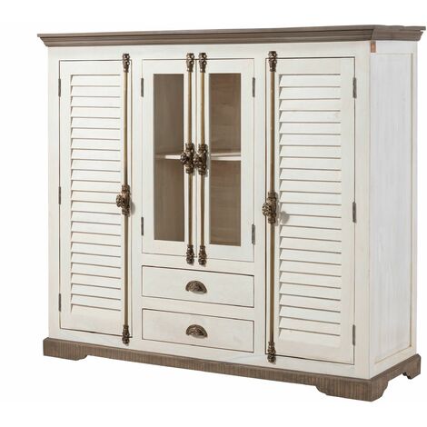 Credenza provenzale bianca in legno di alto pregio lunga 160cm