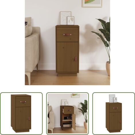 Credenza marrone -  Credenza ambra 34x40x75 cm in Legno Massello di Pino
