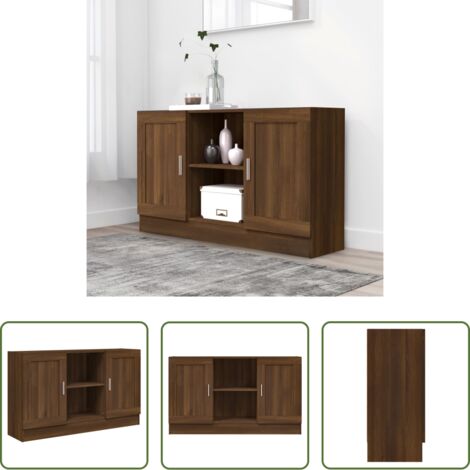 Credenza marrone -  Credenza Rovere Marrone 120x30,5x70 cm in Legno Multistrato