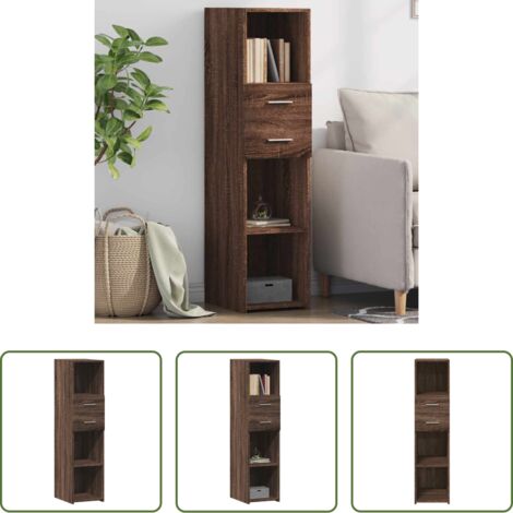 Credenza marrone -  Credenza Rovere Marrone 30x42,5x124 cm in Legno Multistrato