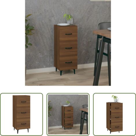 Credenza marrone -  Credenza Rovere Marrone 34,5x34x90 cm in Legno Multistrato