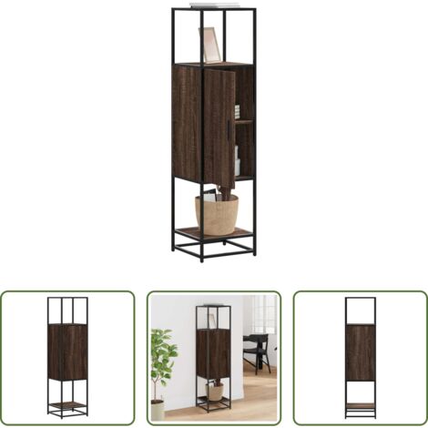 Credenza Marrone -  Credenza Rovere Marrone 35,5x35x139cm Legno Multistrato Metallo
