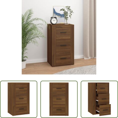 Credenza marrone -  Credenza Rovere Marrone 40x33x70 cm in Legno Multistrato