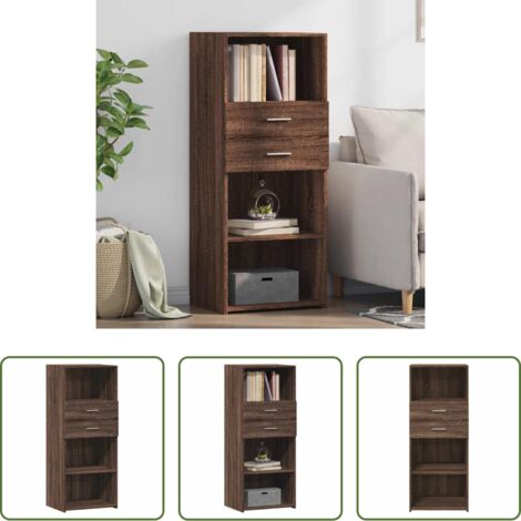 Credenza marrone -  Credenza Rovere Marrone 50x42,5x124 cm in Legno Multistrato