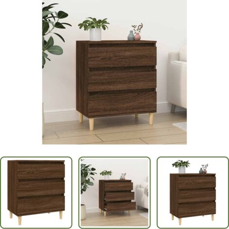 Credenza marrone -  Credenza Rovere Marrone 60x35x70 cm in Legno Multistrato