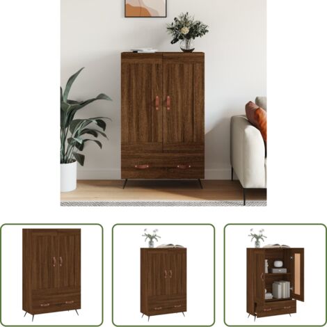 Credenza marrone -  Credenza Rovere Marrone 69,5x31x115 cm in Legno Multistrato