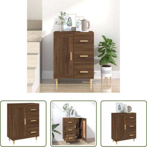 Credenza marrone -  Credenza Rovere Marrone 69,5x34x90 cm in Legno Multistrato