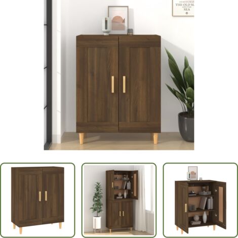 Credenza marrone -  Credenza Rovere Marrone 69,5x34x90 cm in Legno Multistrato