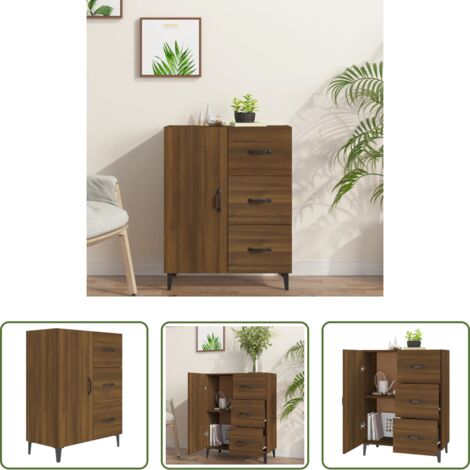 Credenza marrone -  Credenza Rovere Marrone 69,5x34x90 cm in Legno Multistrato
