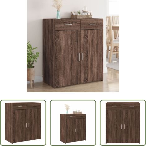 Credenza marrone -  Credenza Rovere Marrone 80x42,5x93 cm in Legno Multistrato