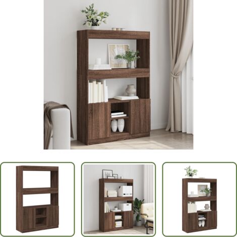 Credenza marrone -  Credenza Rovere Marrone 92x33x140 cm in Legno Multistrato
