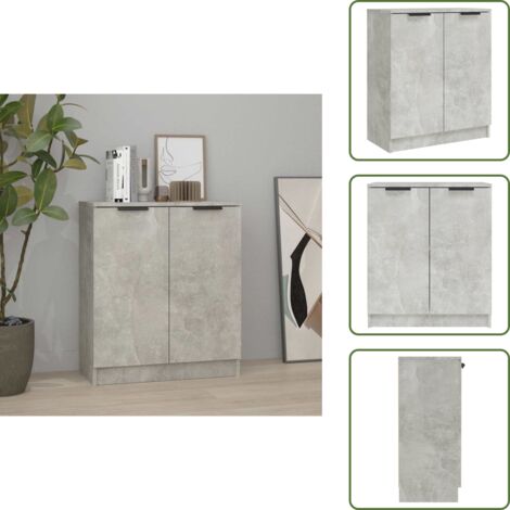 Credenza minimalista - vidaXL Credenza Grigio Cemento 60x30x70 cm in Legno tecnico - Credenza da soggiorno