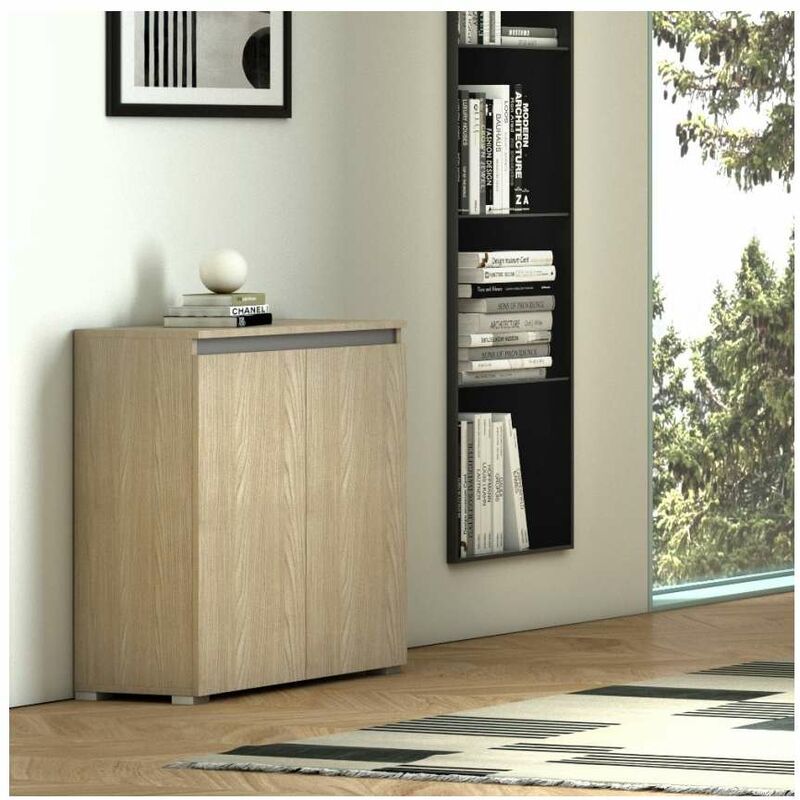 Mobile Multiuso Olmo 2 Ante 3 Ripiani Regolabili 80x37x102 Cm Terraneo