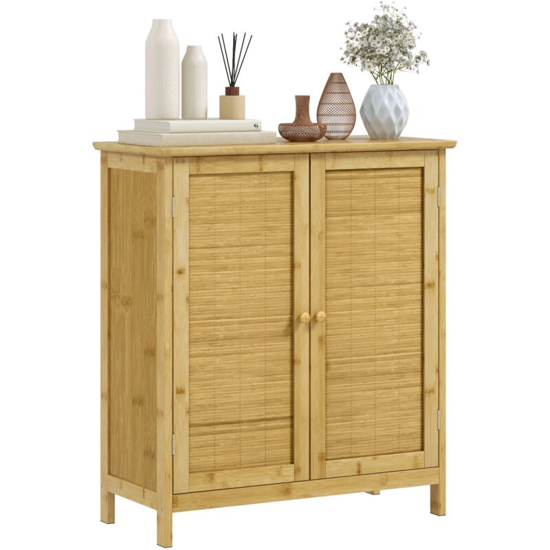 Giordanoshop Credenza Mobile Soggiorno In Stile Boho 2 Ante In Ratt...