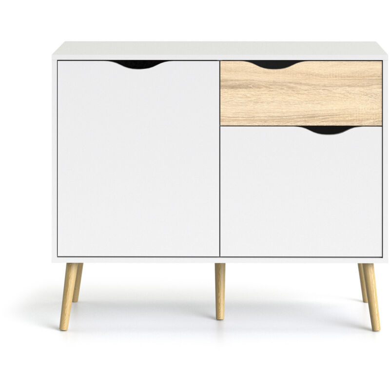 Credenza mod. oslo bianco opaco e oak