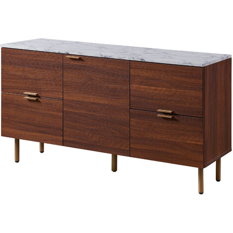 Credenza Moderna Buffet Design Legno y Faux Marmo Ashton Teamson Home VNF-00081