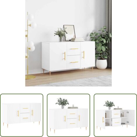 Credenza moderna -  Credenza Bianca 100x36x60 cm in Legno Multistrato