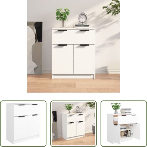 Credenza moderna -  Credenza Bianca 60x30x70 cm in Legno Multistrato