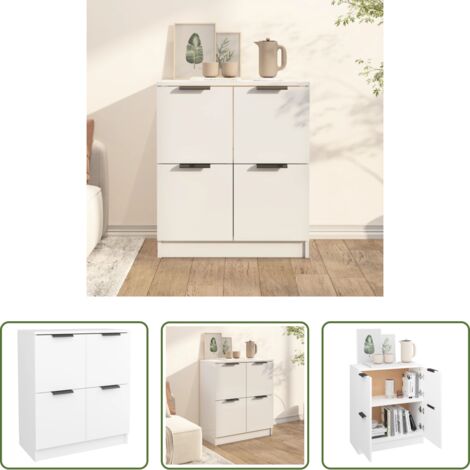 Credenza moderna -  Credenza Bianca 60x30x70 cm in Legno Multistrato