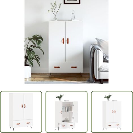 Credenza moderna -  Credenza Bianca 69,5x31x115 cm in Legno Multistrato