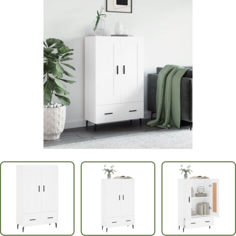 Credenza moderna -  Credenza Bianca 69,5x31x115 cm in Legno Multistrato