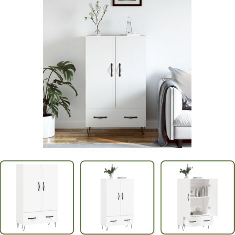Credenza moderna -  Credenza Bianca 69,5x31x115 cm in Legno Multistrato