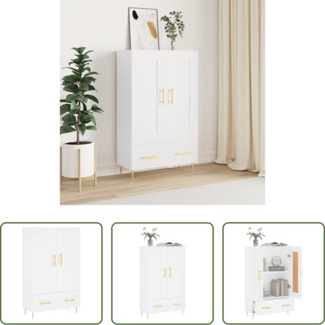 Credenza moderna -  Credenza Bianca 69,5x31x115 cm in Legno Multistrato