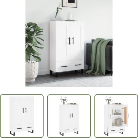 Credenza moderna -  Credenza Bianca 69,5x31x115 cm in Legno Multistrato