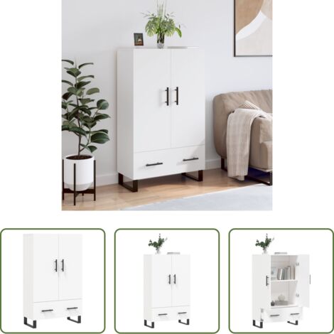 Credenza moderna -  Credenza Bianca 69,5x31x115 cm in Legno Multistrato