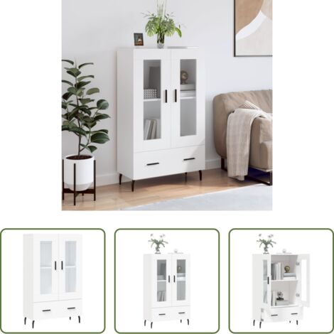 Credenza moderna -  Credenza Bianca 69,5x31x115 cm in Legno Multistrato