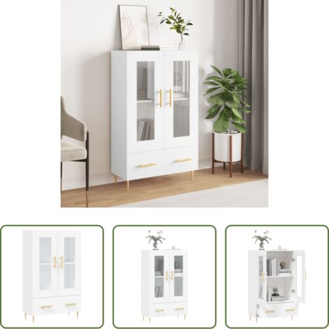 Credenza moderna -  Credenza Bianca 69,5x31x115 cm in Legno Multistrato